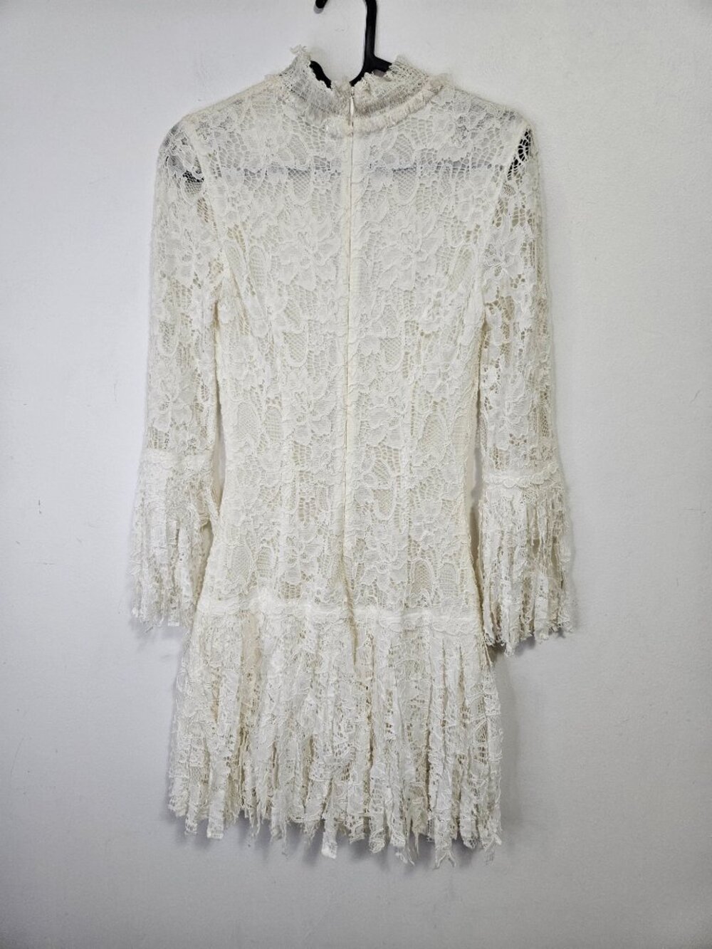 ALEXIS Sonia White Lace Mini Dress XS Fringe - Picture 7 of 10
